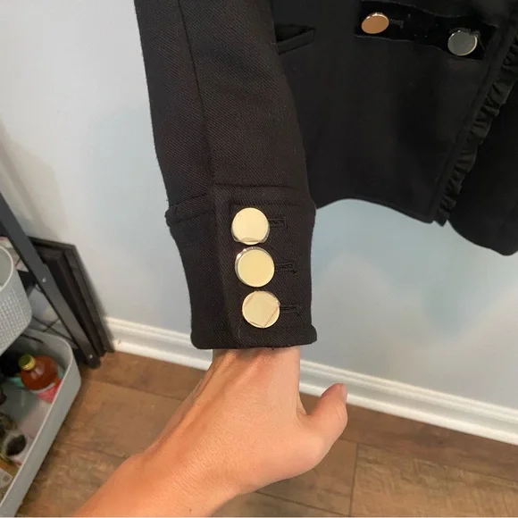 Crown & Ivy Elegant Black Pea Coat - Picture 5 of 9